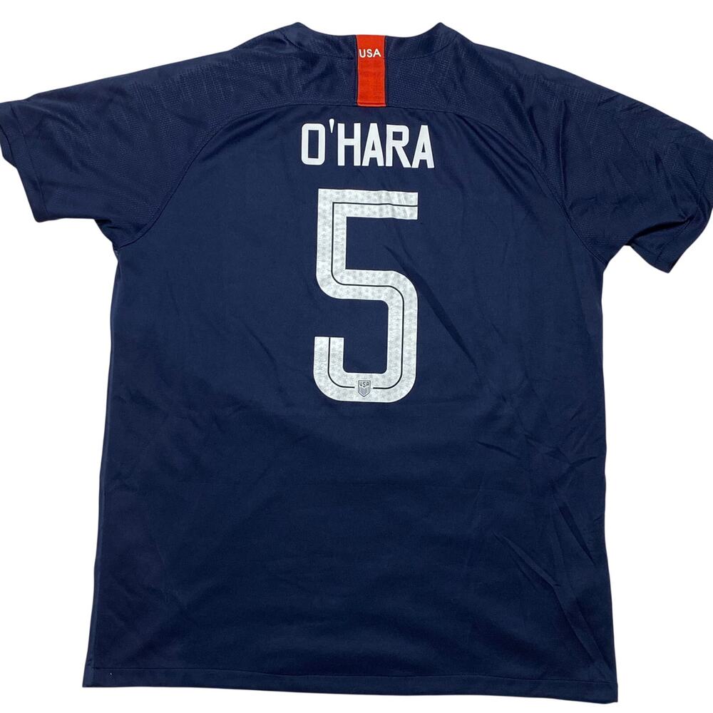 Nike Womens 2018 Team USA #5 O'Hara Away Soccer Jersey Dri-Fit XL Blue - Picture 2 of 8